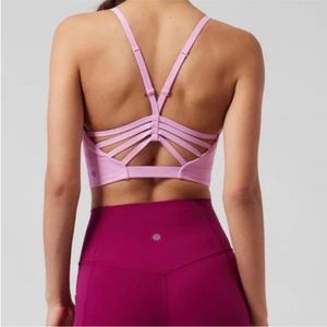 NEW! Athleta elation strappy crop D-DD bra Quartz pink